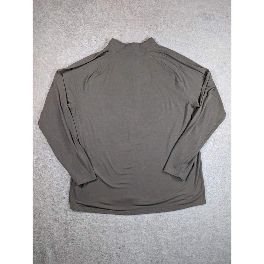 Free Fly Mens Bamboo Quarter Zip Pullover Shirt Gray Green XXL 2XL Raglan Sleeve